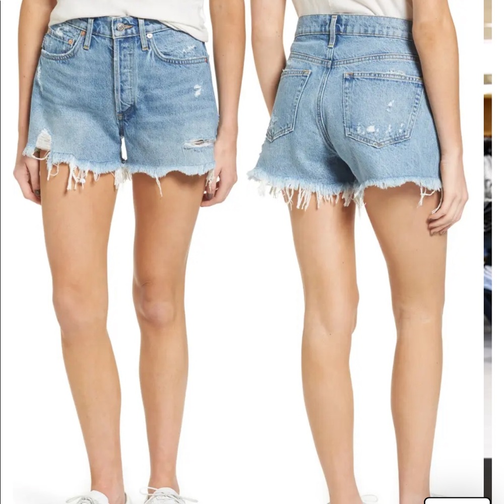 AGOLDE Parker Distressed Denim Shorts
